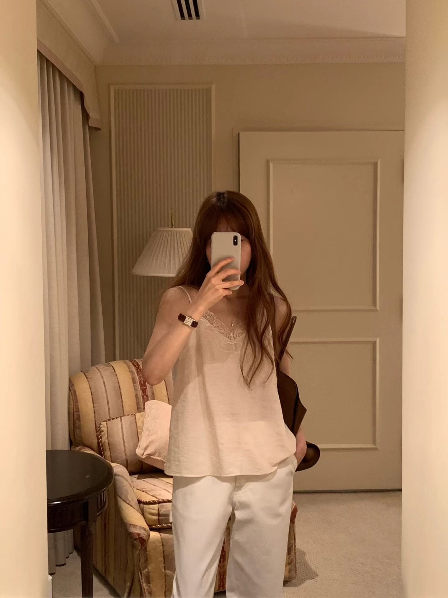 [Instock] Camisole lace blouse (ivory)