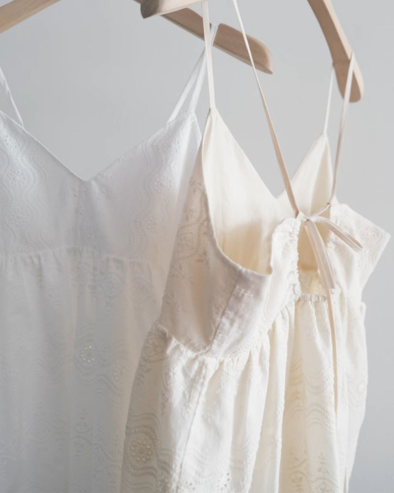 Cotton eyelet bustier