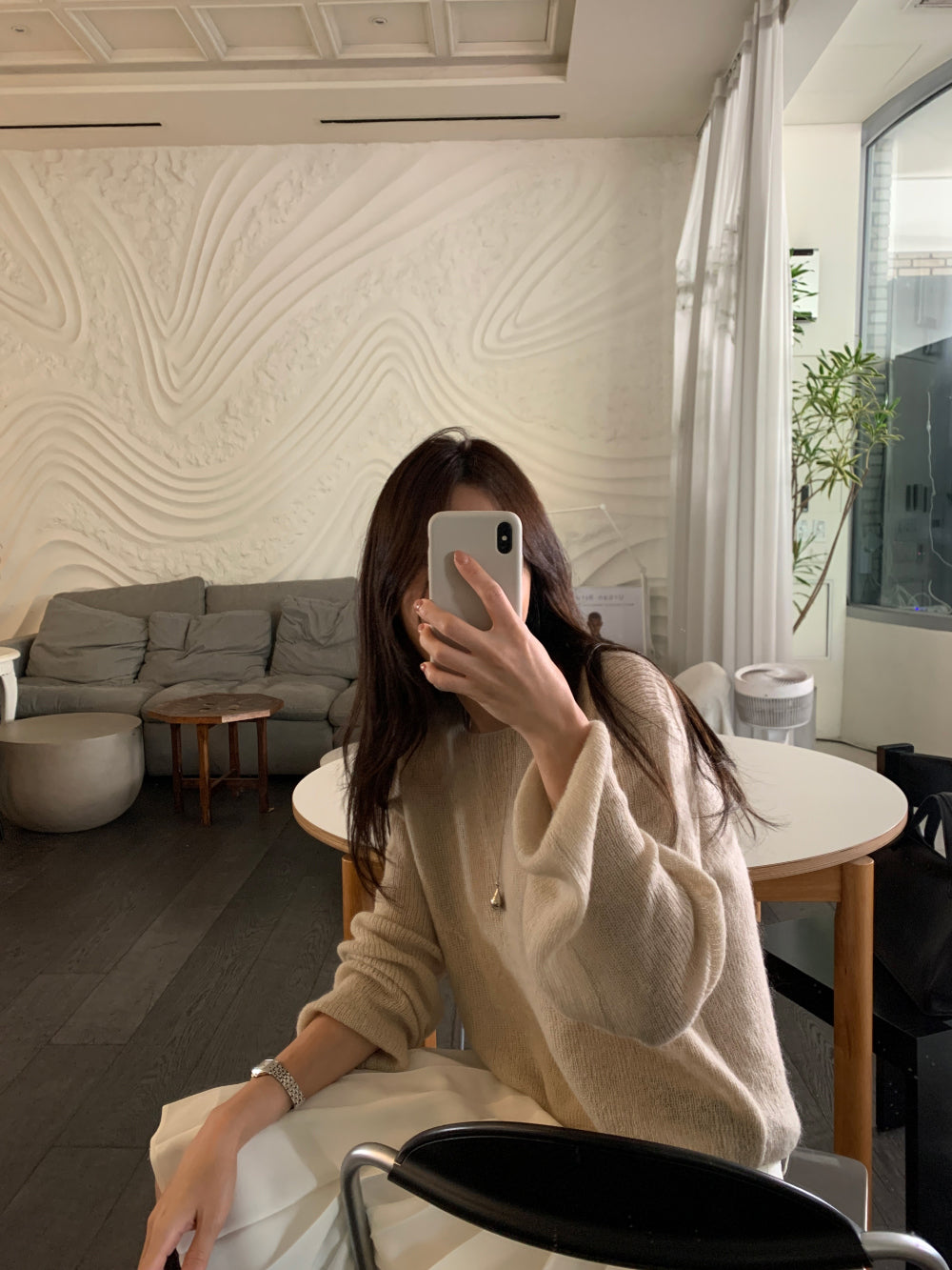 Row mohair hacch knit