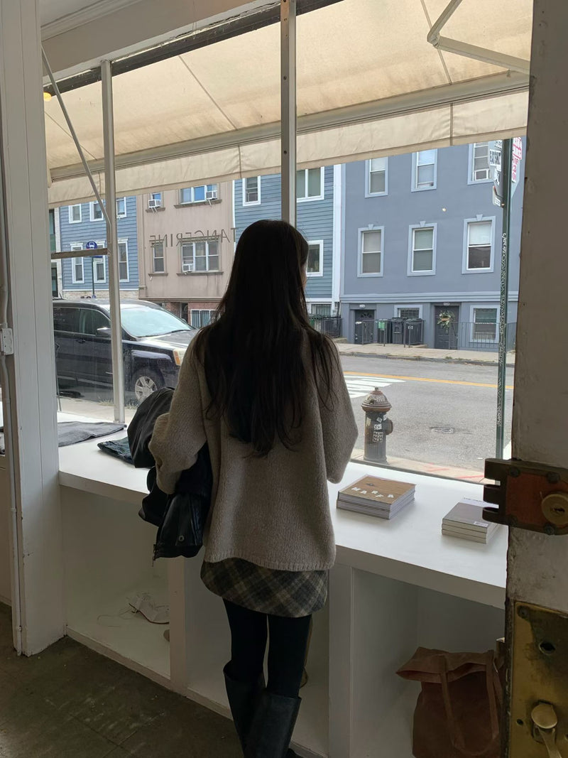Monica check mini skirt