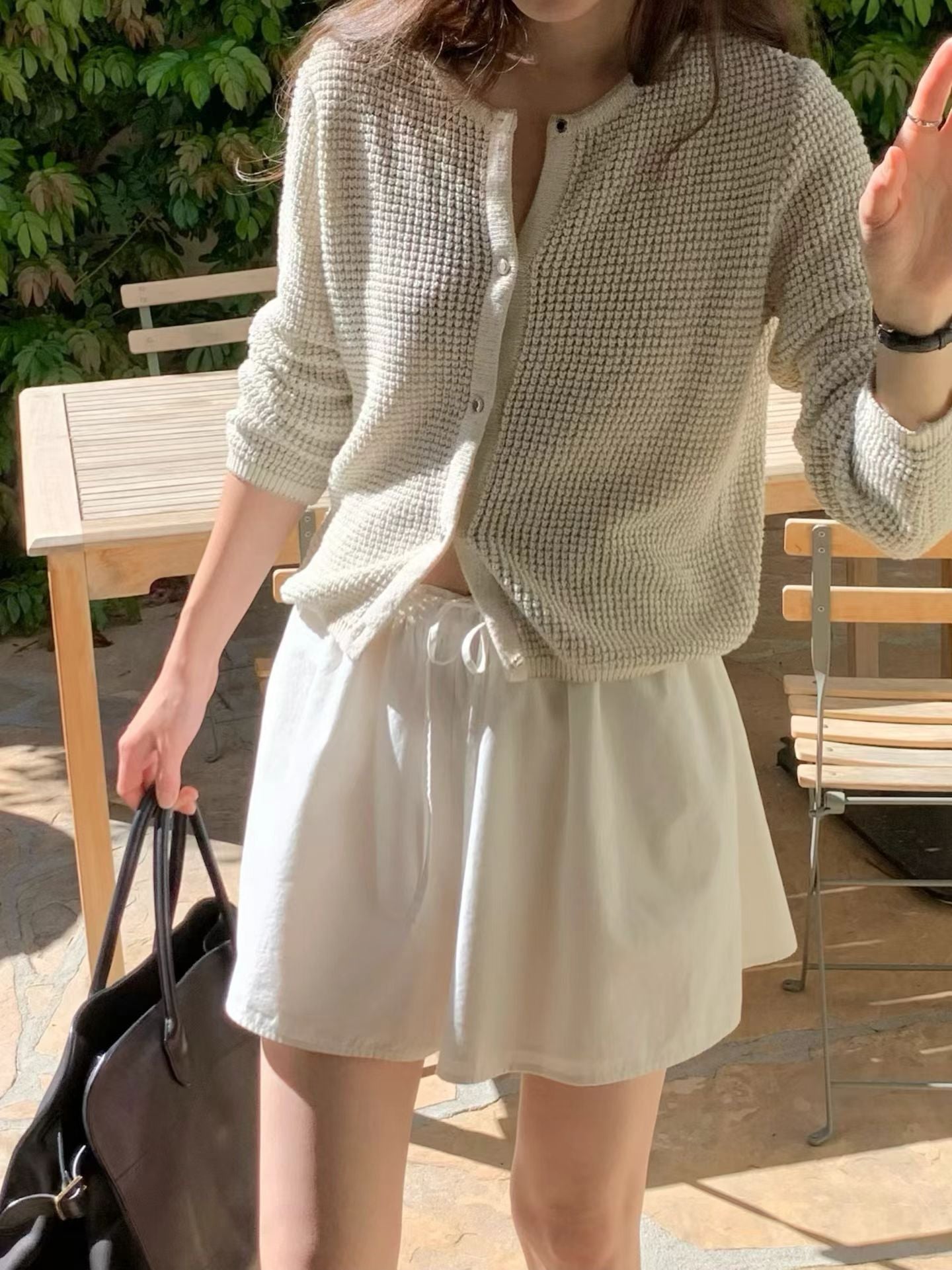 Golden crochet cardigan