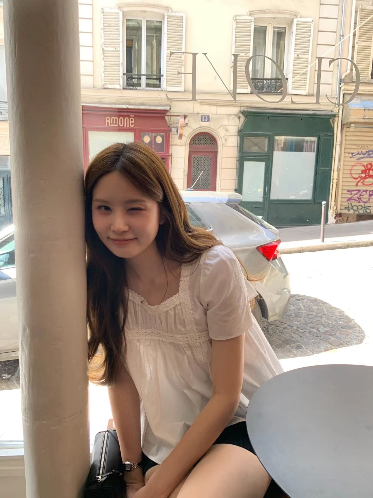 Washing lace blouse