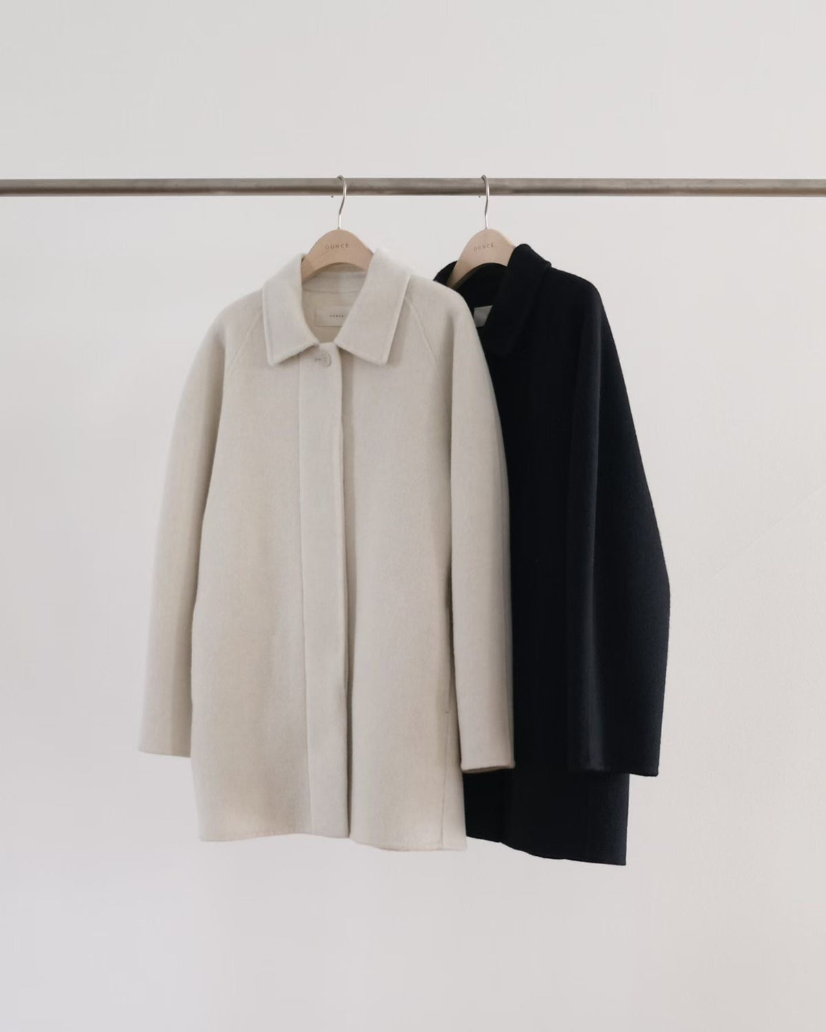 Handmade cony cashmere raglan coat