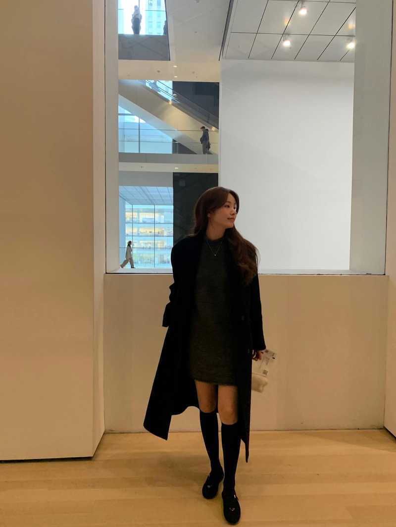 [sale] wool half onepiece (charcoal)
