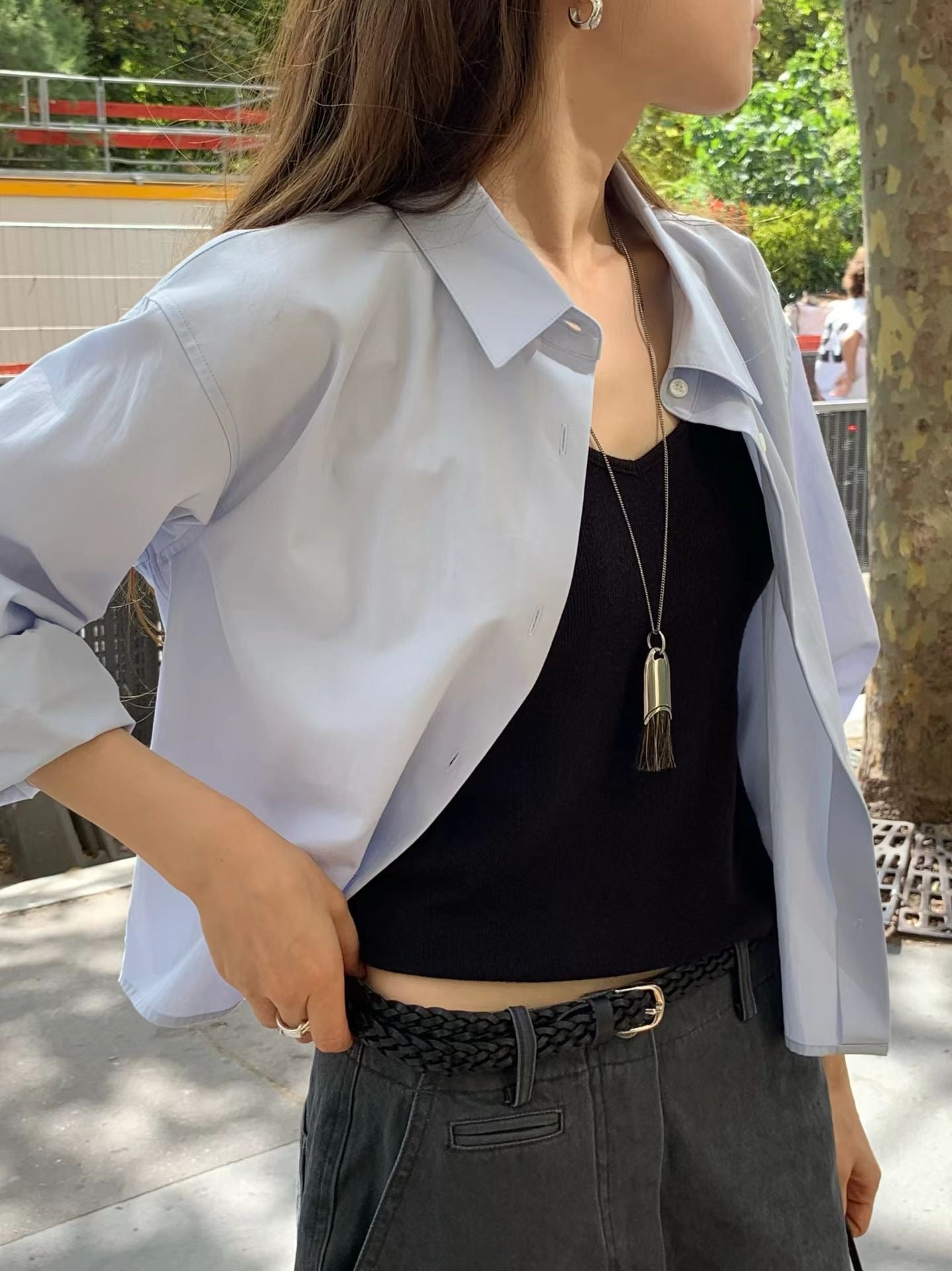 Formal crop shirt