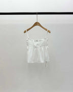 [sale] Ribbon shirring blouse