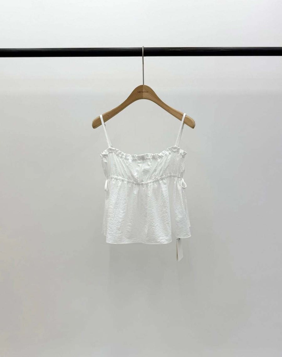 [sale] Ribbon shirring blouse