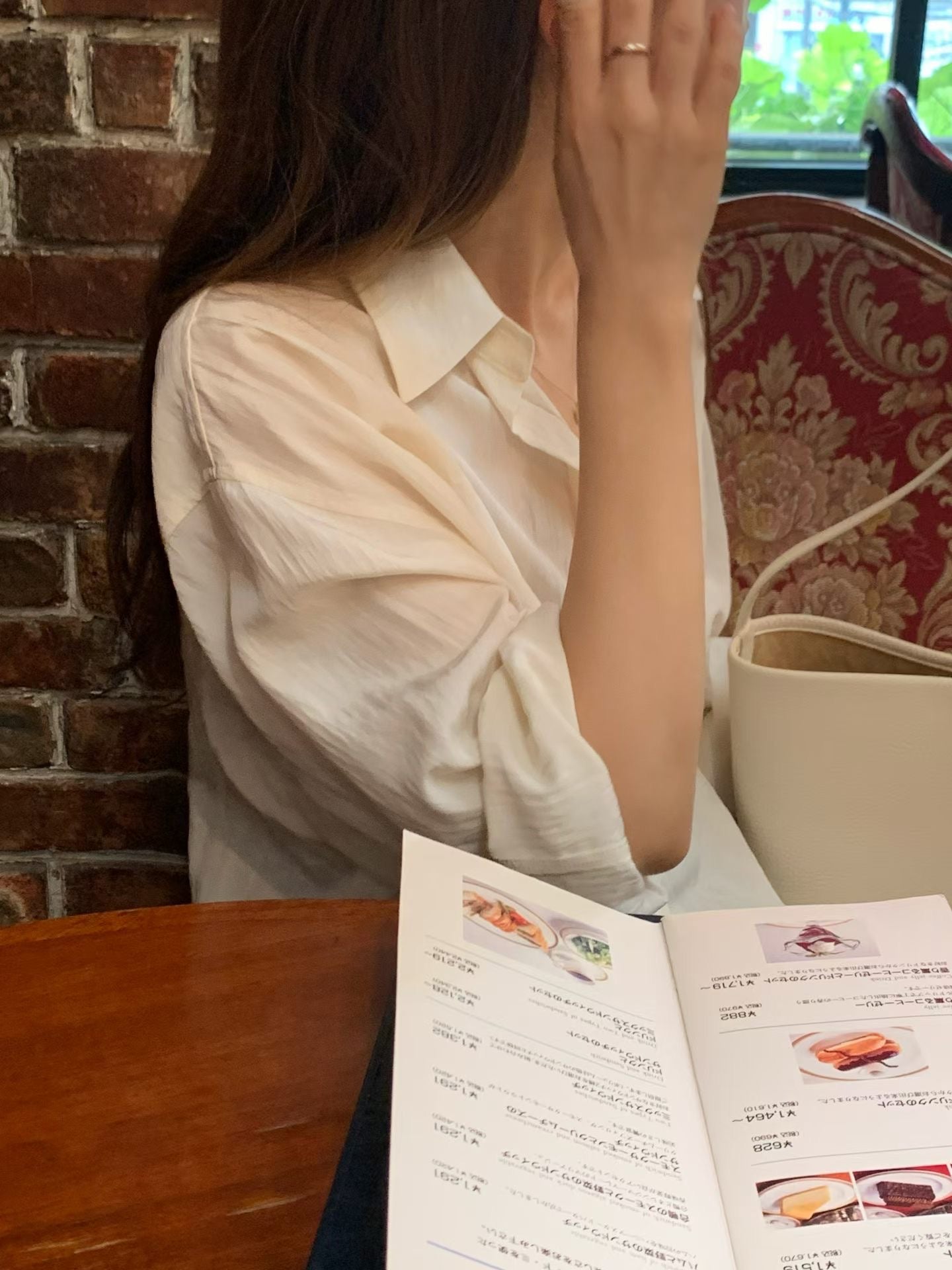 From silky shirt