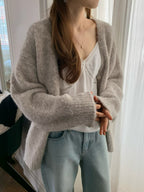 Log brush cardigan