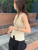 Silk mori sleeveless knit