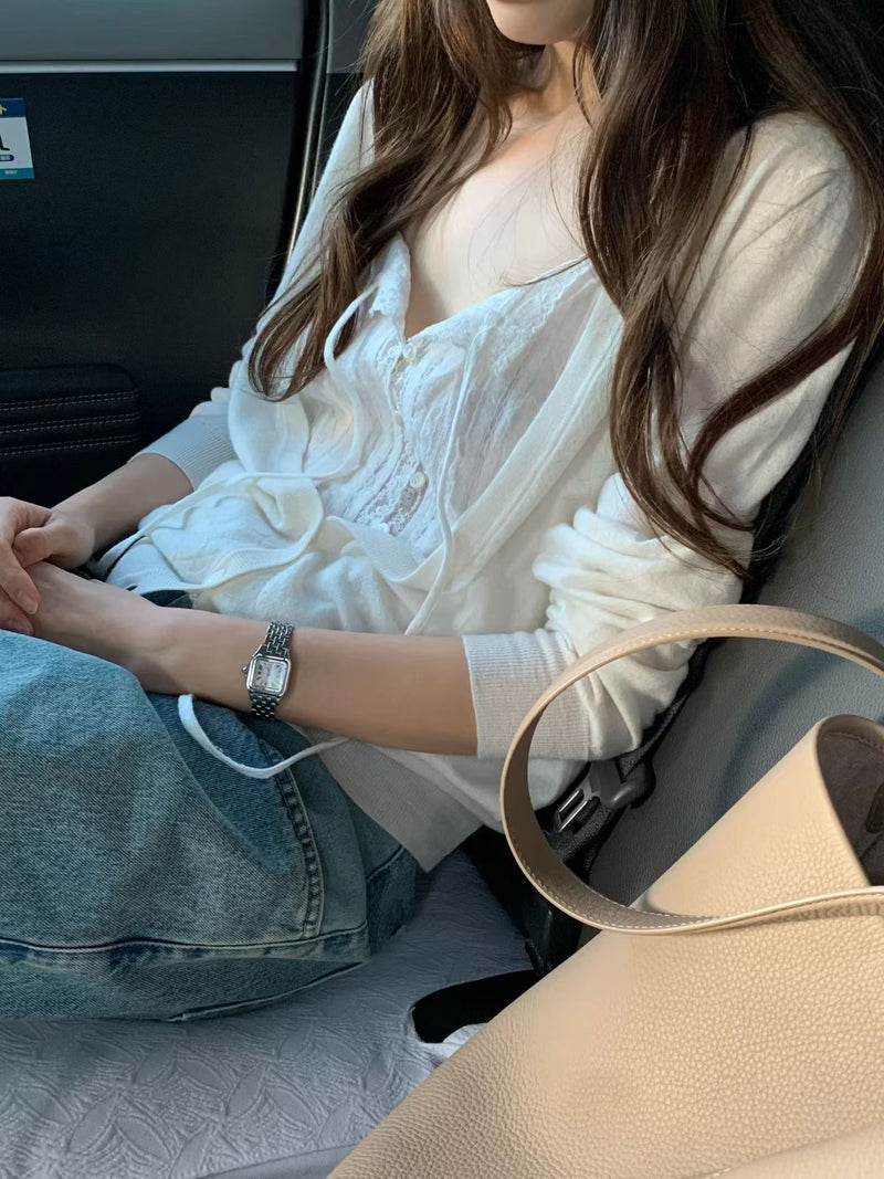 Open lace blouse