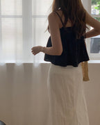 [sale] Ribbon shirring blouse