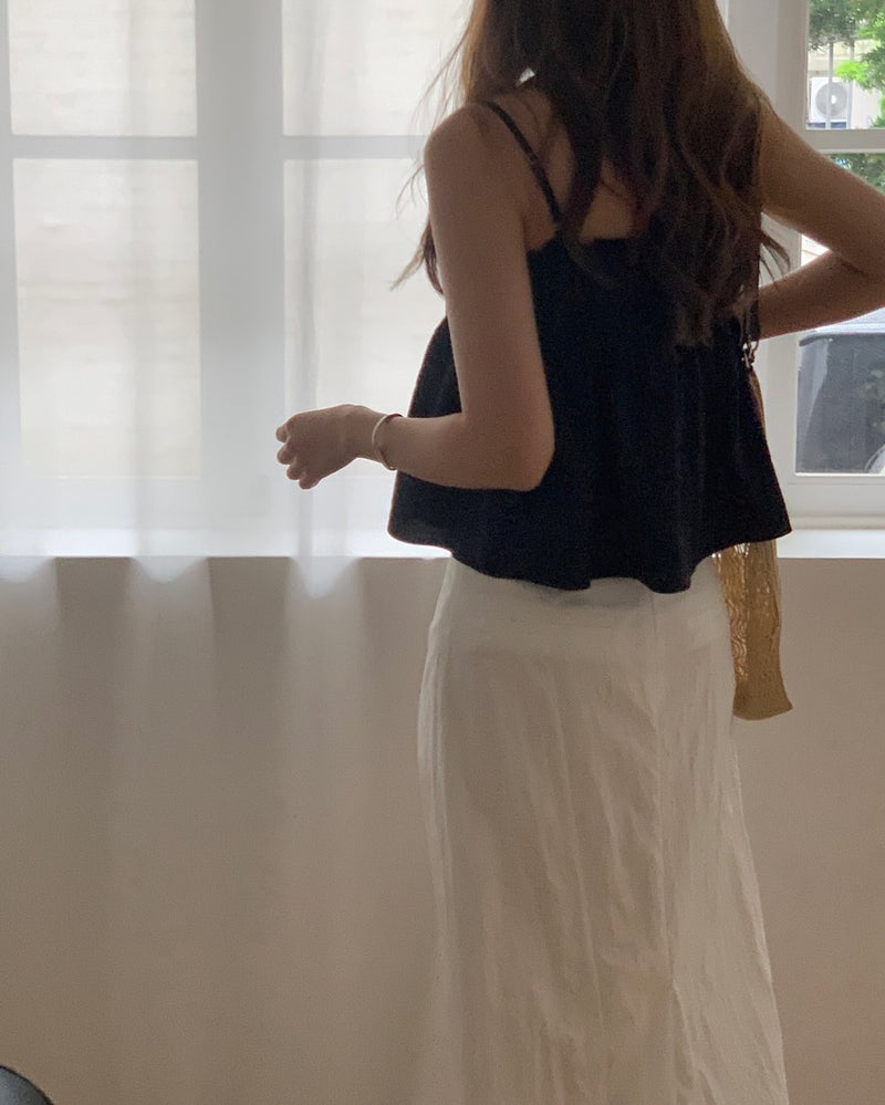 [sale] Ribbon shirring blouse
