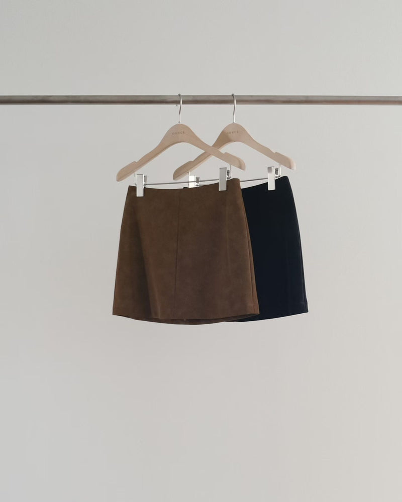Soft leather mini skirt