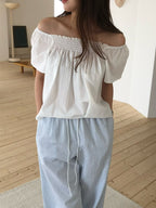 Shell shrring blouse