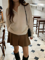 Cash collar knit