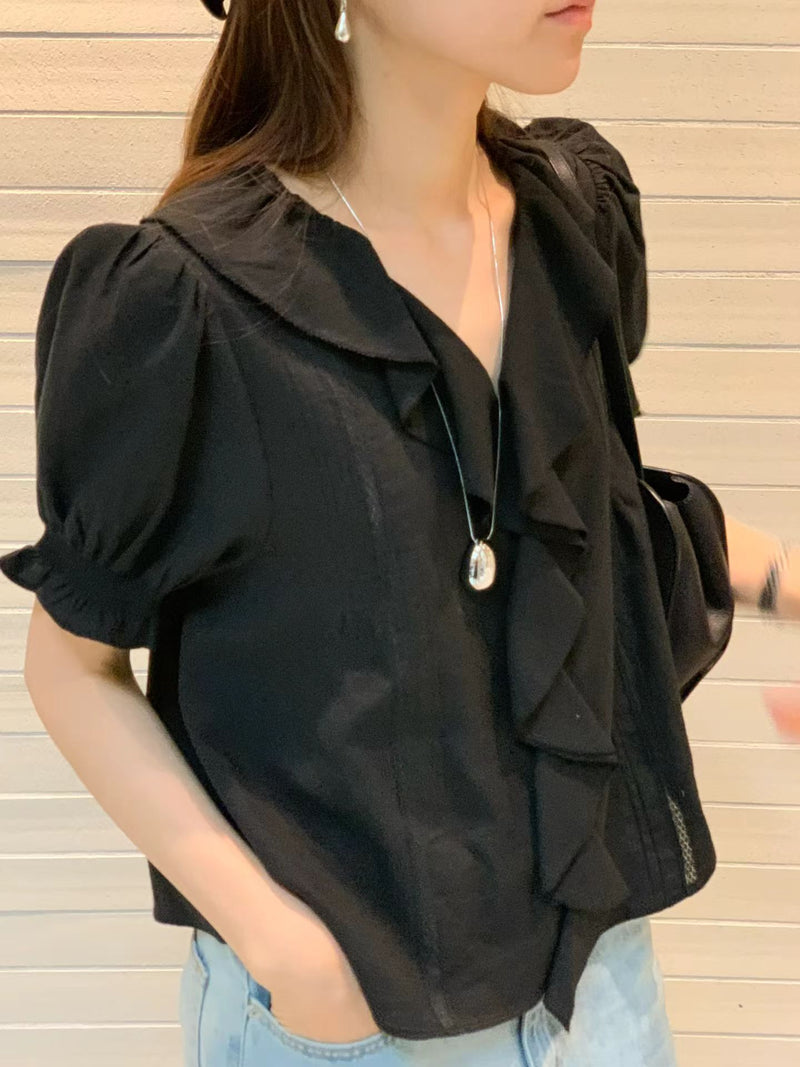 [Instock] Frill lace blouse (ivory)