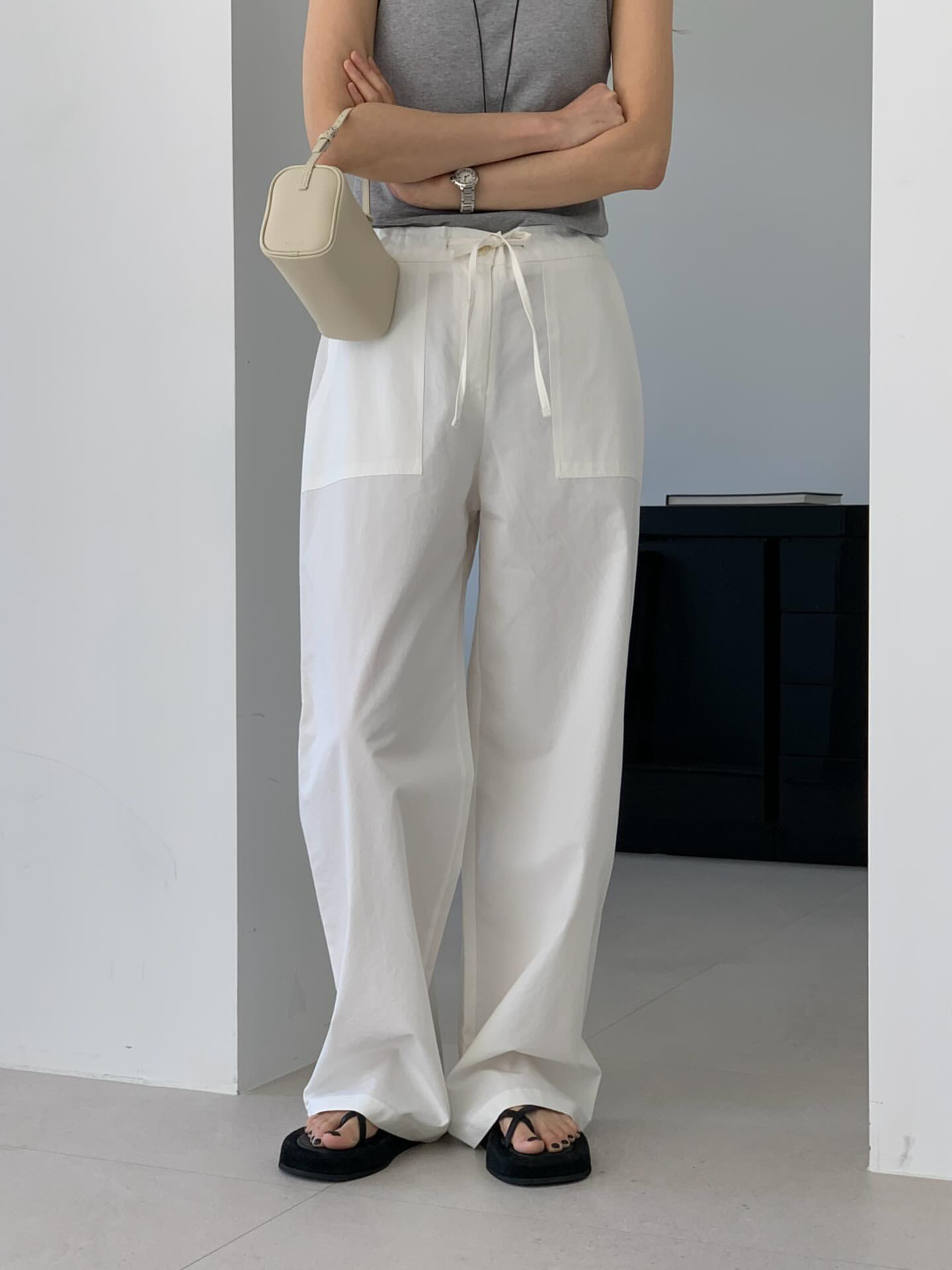 [sale] Pocket washing pants (ivory)