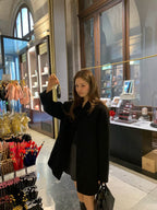 Handmade cony cashmere raglan coat