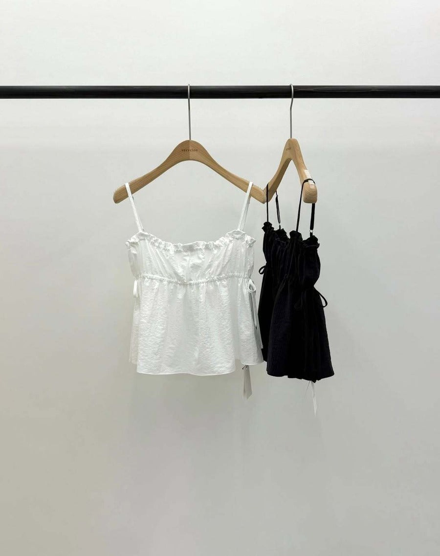 [sale] Ribbon shirring blouse