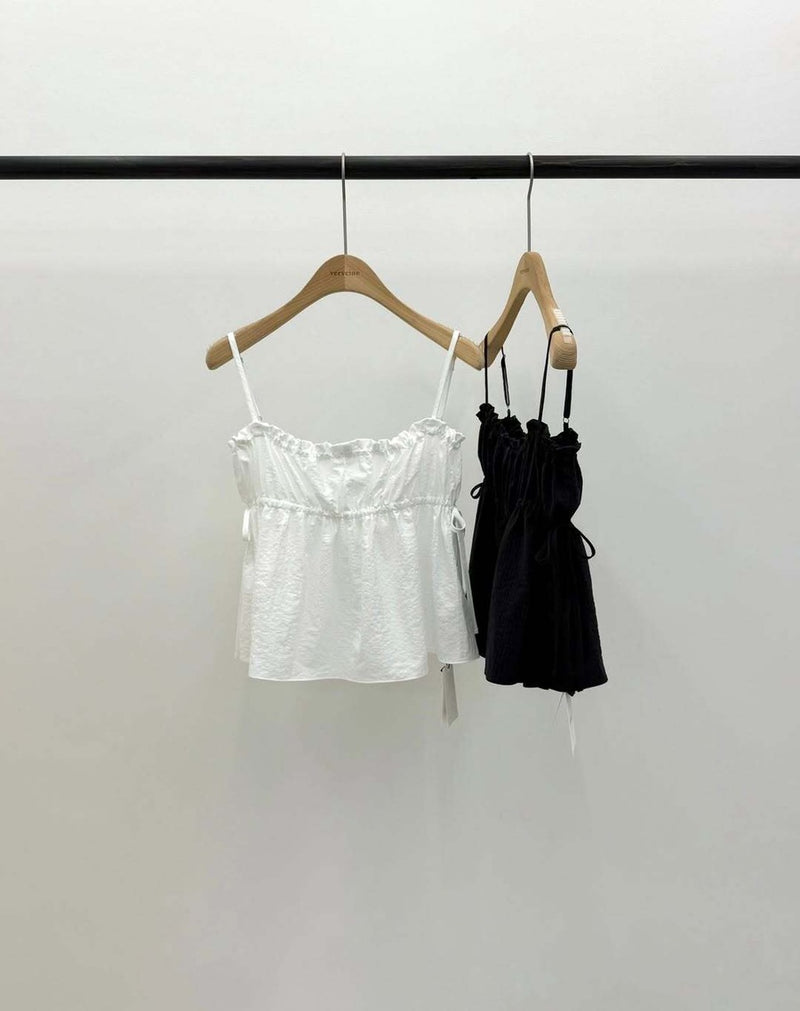 [sale] Ribbon shirring blouse