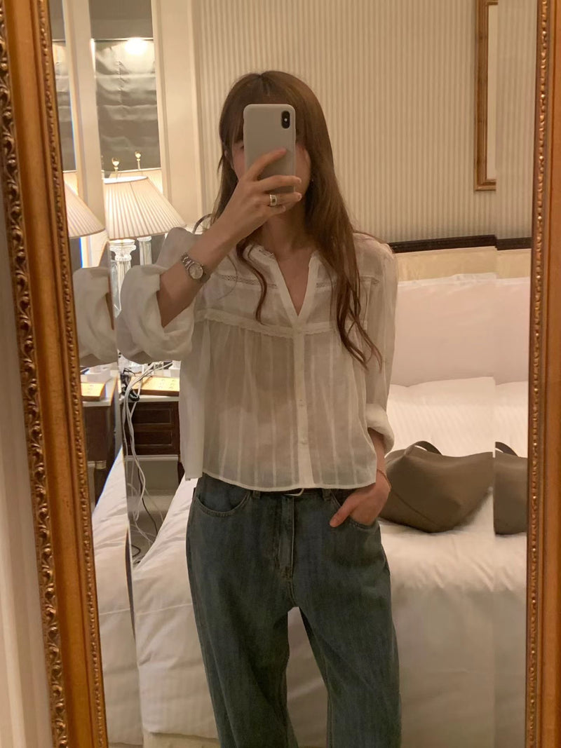 [Instock] Claire slub denim pants