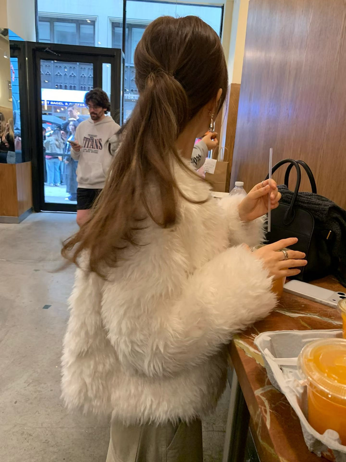 Hairy fur jacket