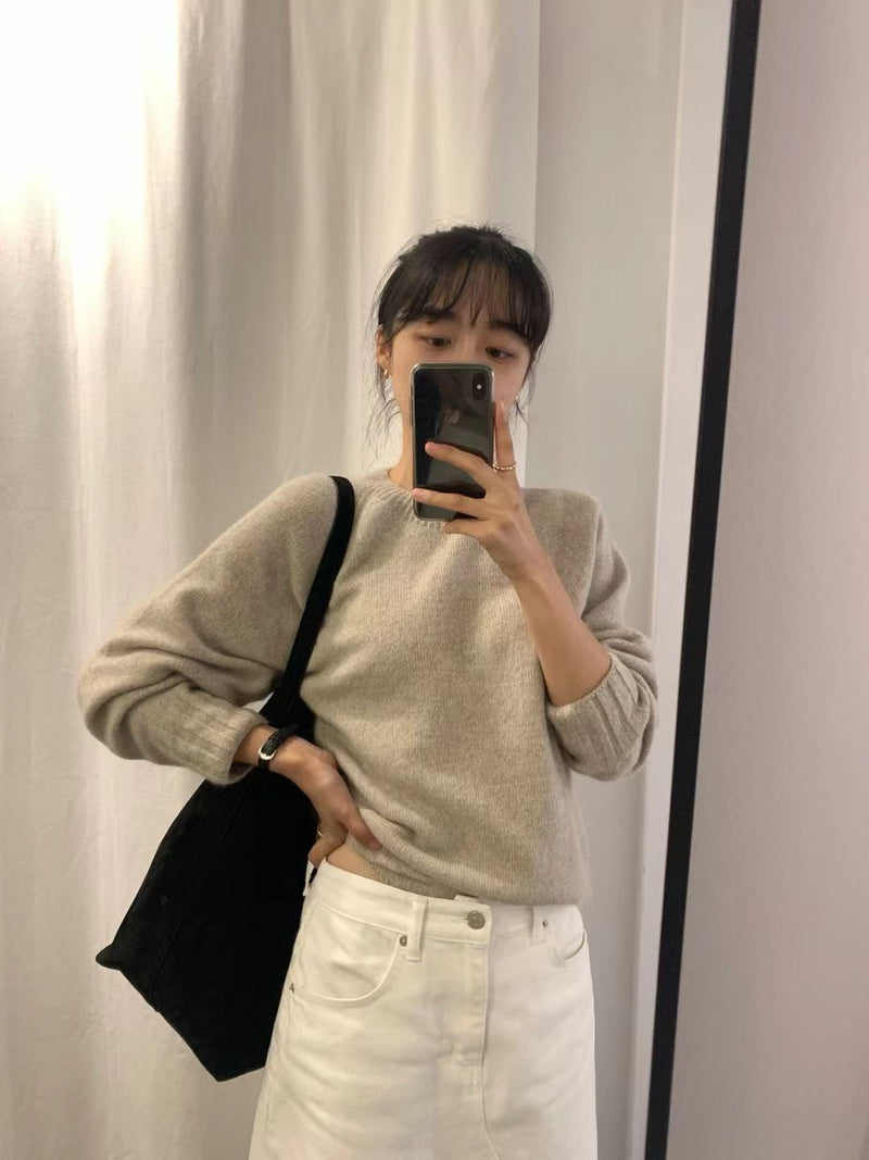 Cashmere basic pullover knit