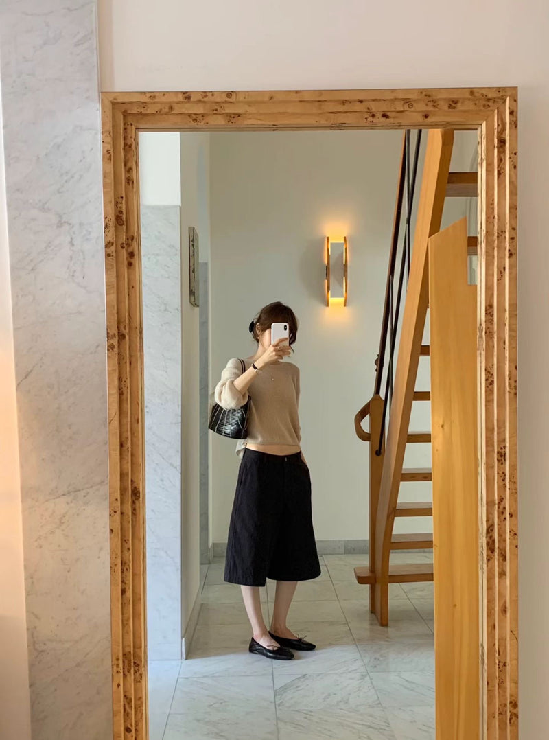 Wide bermuda pants