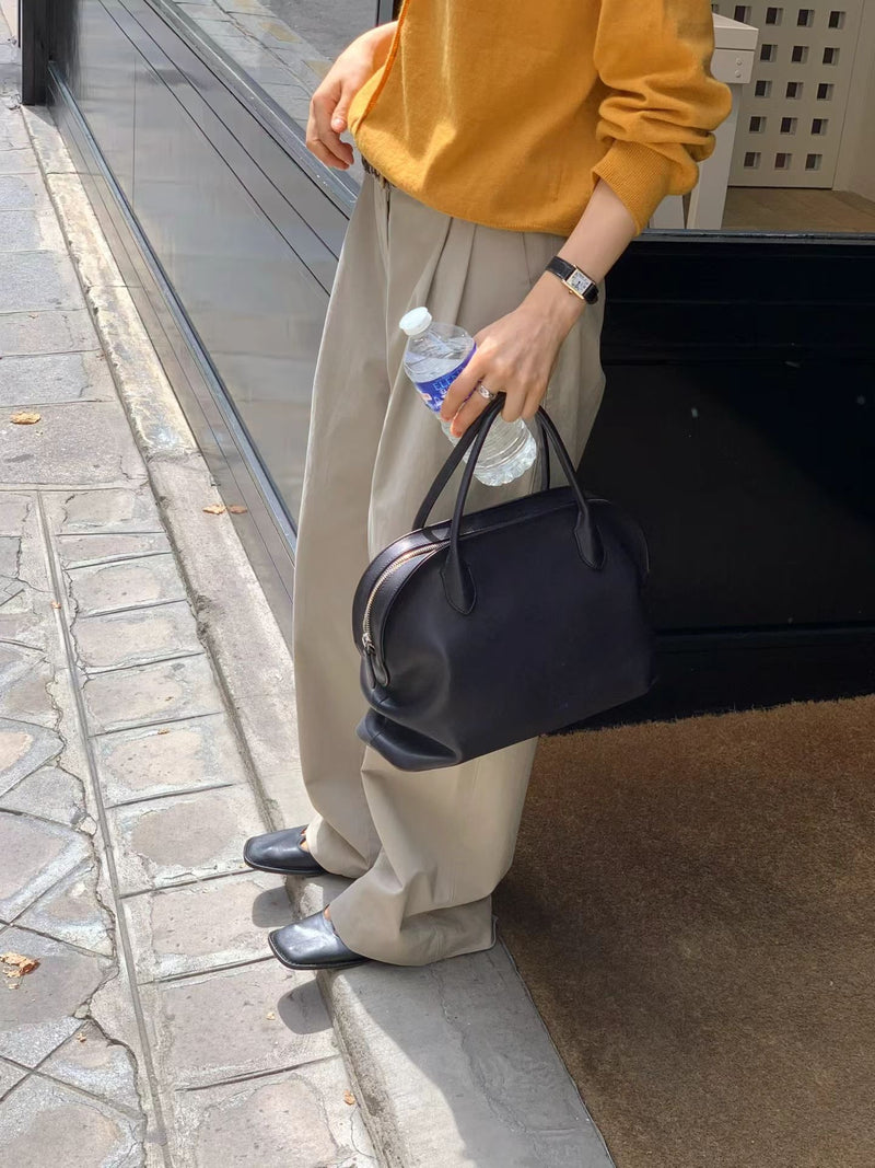 Aging double tuck pants