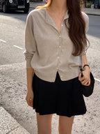 Round wholegarment cardigan