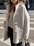Handmade hoodie cashmere duffle coat