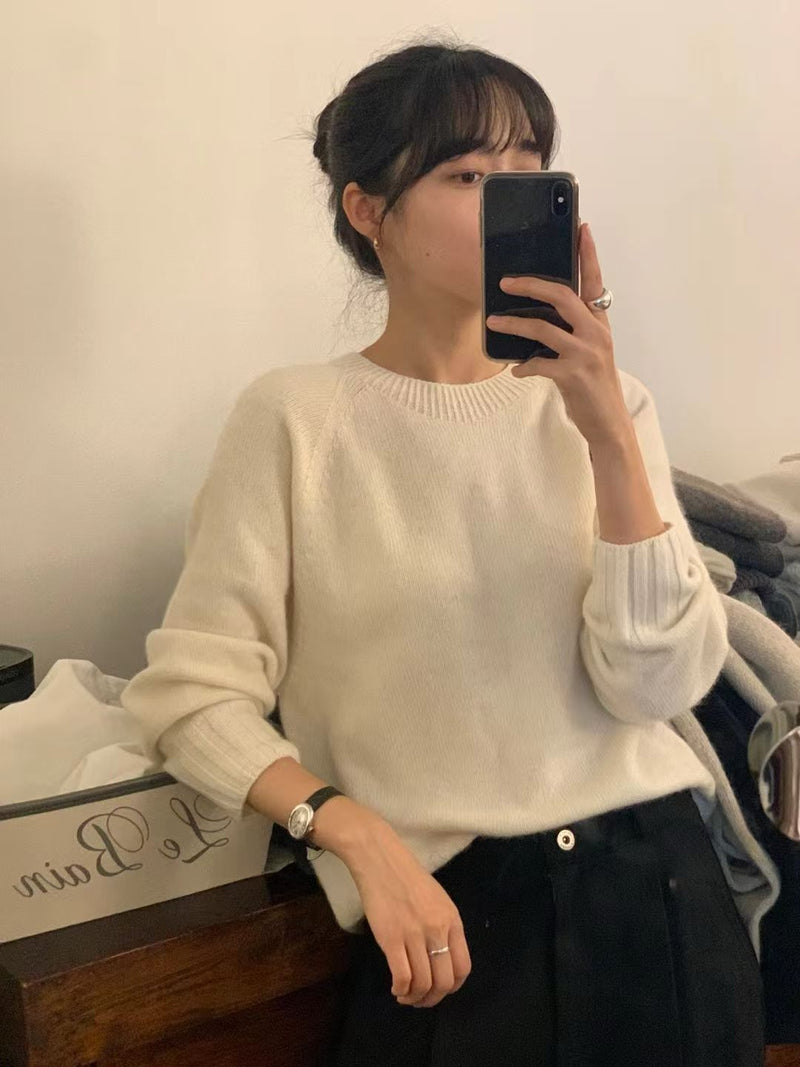 Cashmere basic pullover knit