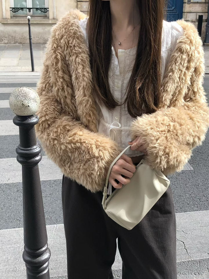 Hairy fur jacket