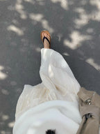 Crinkle maxi skirt