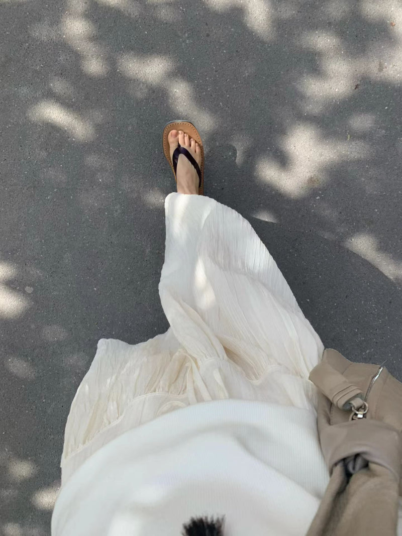 Crinkle maxi skirt