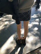 Monica check mini skirt