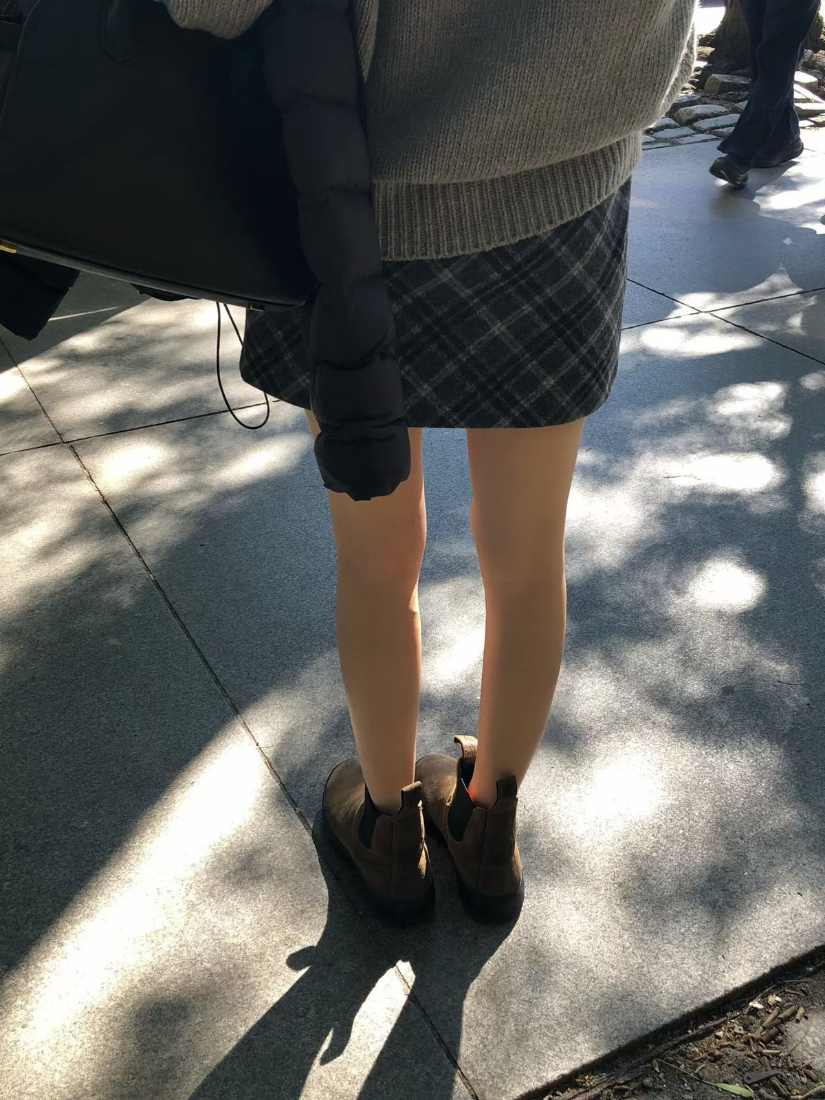 Monica check mini skirt