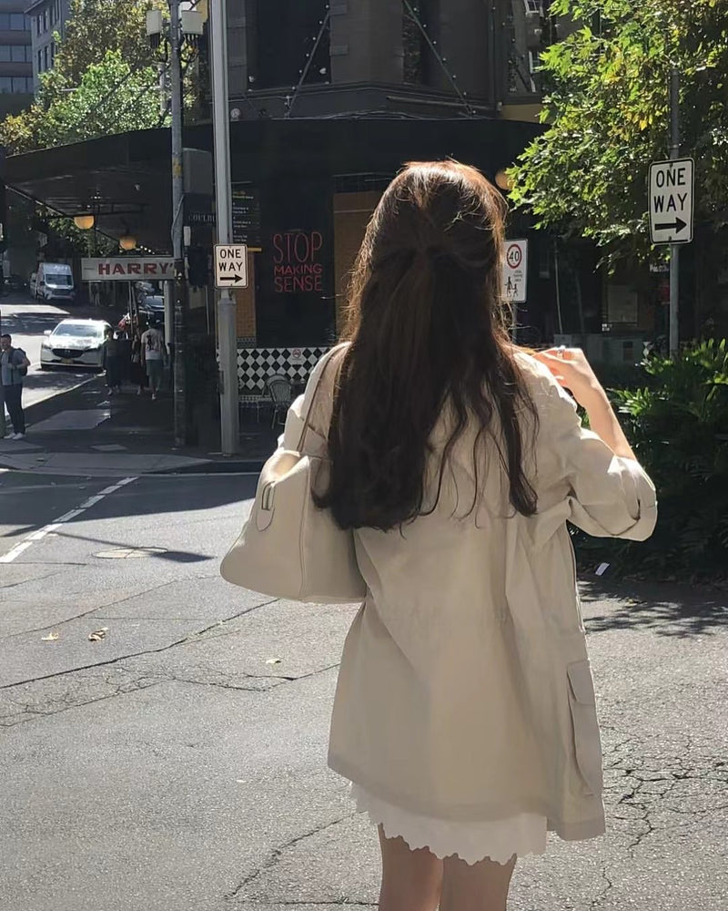 [sale] pocket cotton half trench