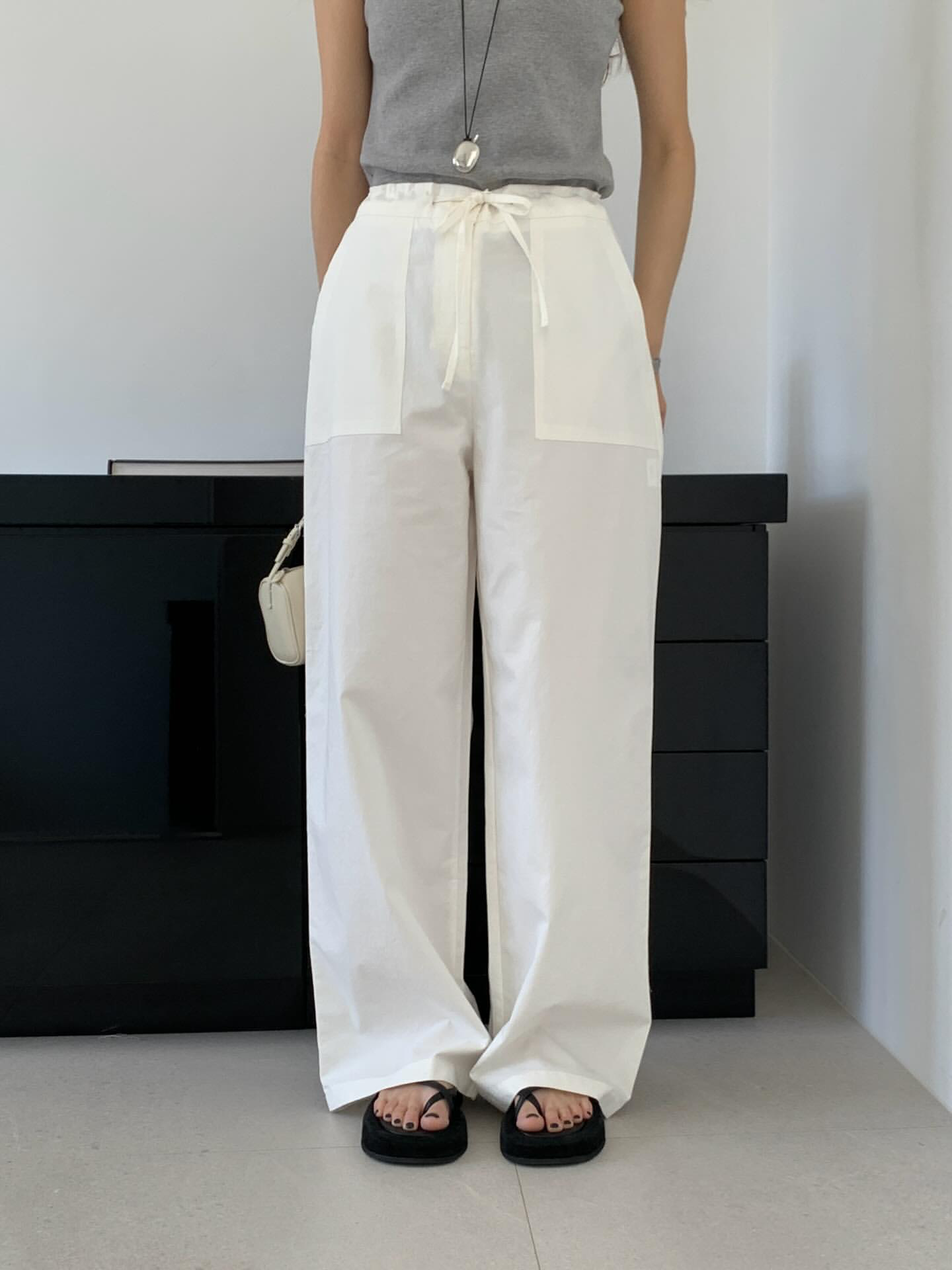 [sale] Pocket washing pants (ivory)