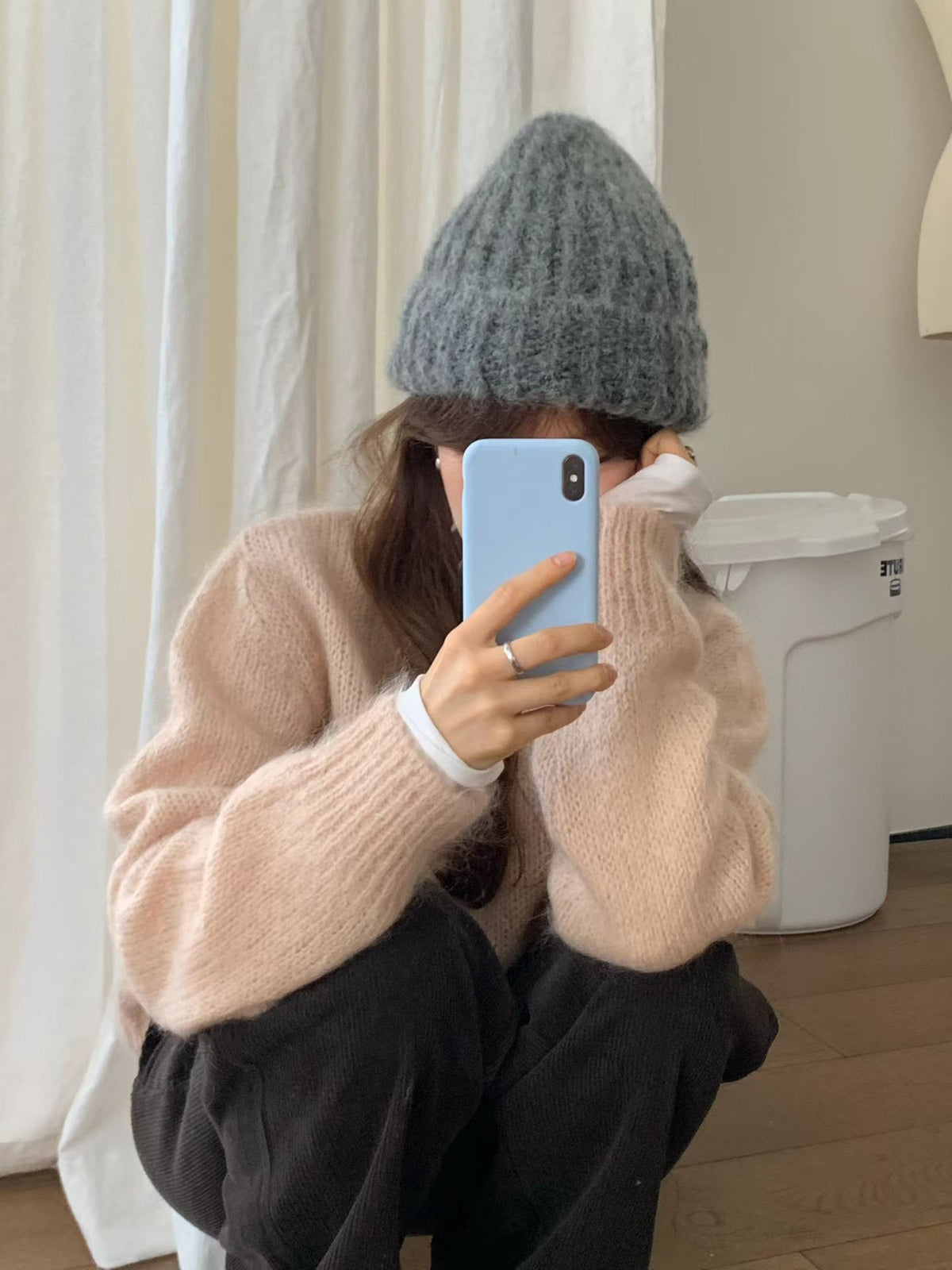 Fuzzy hairy beanie
