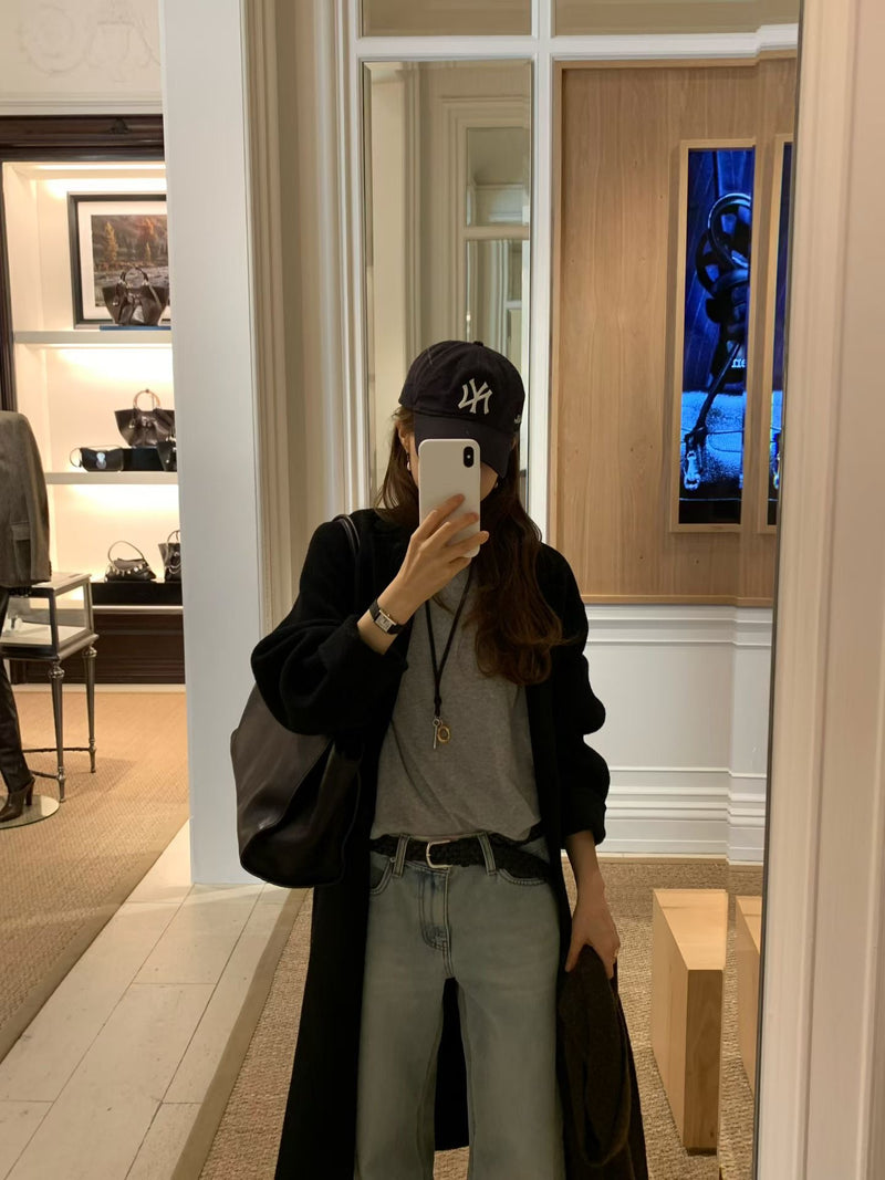 Handmade lene wool long coat