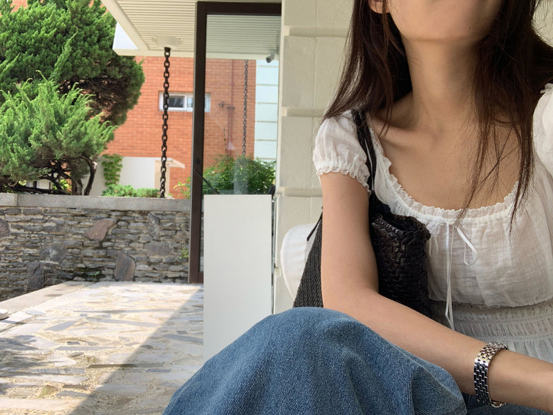 [Instock] Claire slub denim pants
