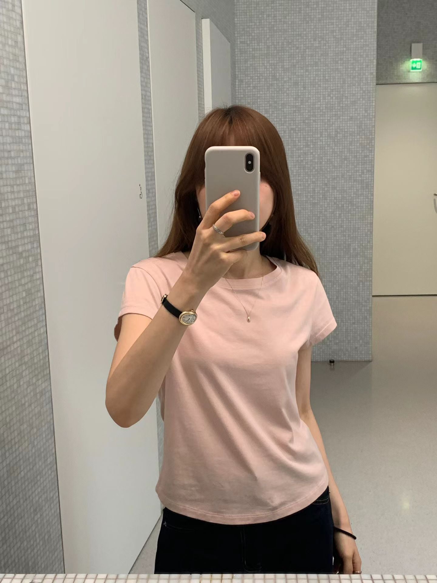 [Instock] Summer cup half tee (pink)