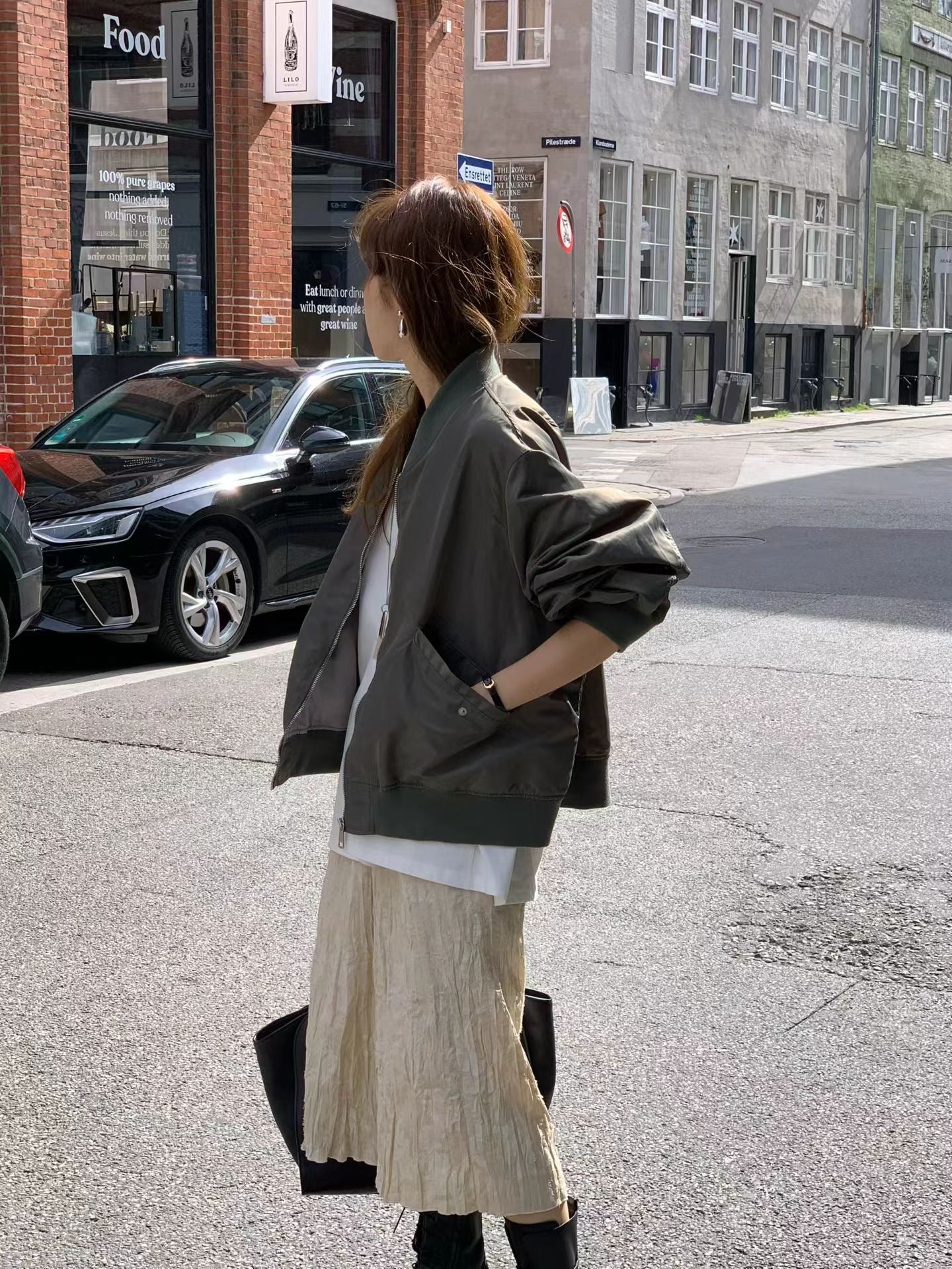 Sepia pleats skirt