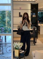 Wool maxi slacks