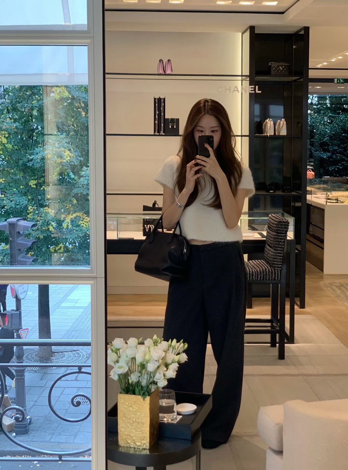 Wool maxi slacks