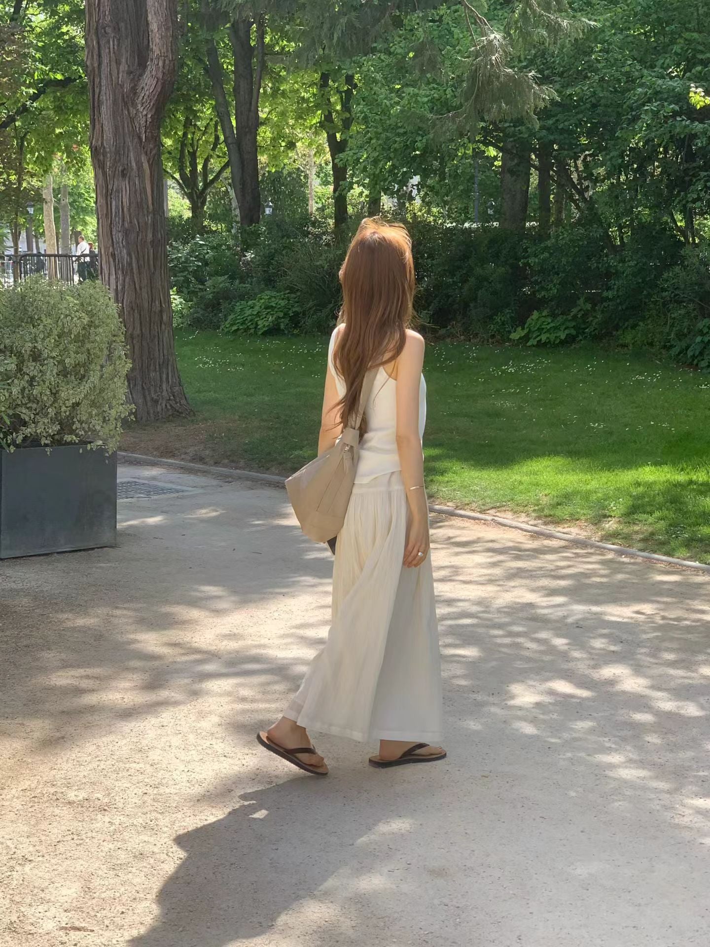 Crinkle maxi skirt