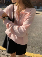 Cash collar knit