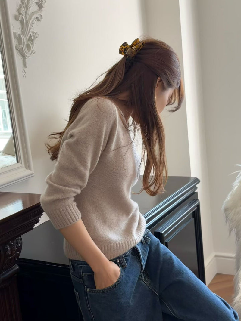 Luiet raccoon cashmere v knit